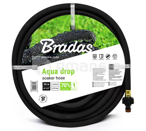 შლანგი წვეთოვანი Bradas AQUA-DROP 1/2"-30 მ WAD1/2030 შლანგი წვეთოვანი Bradas AQUA-DROP 1/2"-30 მ WAD1/2030