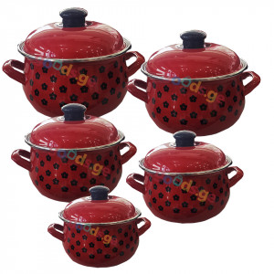 ქვაბების ნაკრები INFINITY BLACK FLOWER 5 PCS