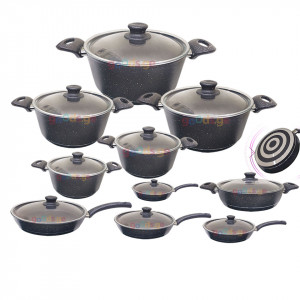 ქვაბების ნაკრები NATUREL 10 PCS GREY