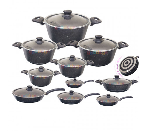 ქვაბების ნაკრები NATUREL 10 PCS GREY ქვაბების ნაკრები NATUREL 10 PCS GREY