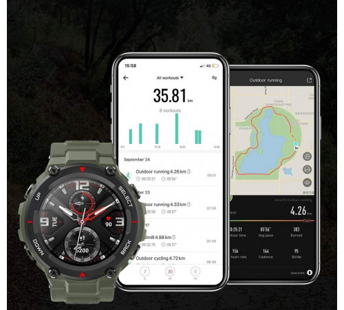 ჭკვიანი საათი AMAZFIT T-Rex Army Green (6970100373882) ჭკვიანი საათი AMAZFIT T-Rex Army Green (6970100373882)