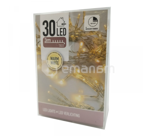 გირლანდა საახალწლო AXS300140 30 LED თბილი თეთრი 3 მ გირლანდა საახალწლო AXS300140 30 LED თბილი თეთრი 3 მ