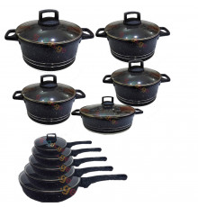 ქვაბების ნაკრები UAKEEN BLACK 10 PCS 392573
