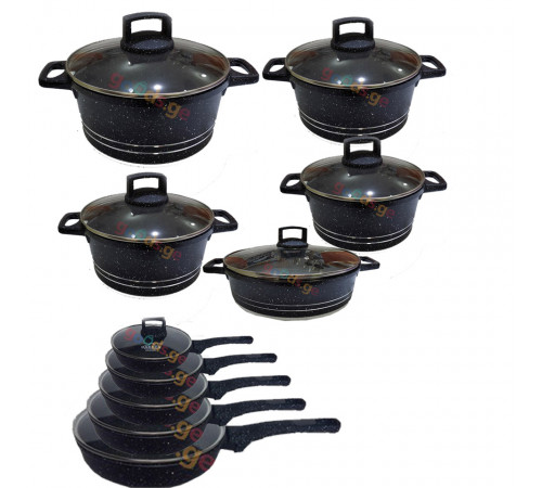 ქვაბების ნაკრები UAKEEN BLACK 10 PCS 392573 ქვაბების ნაკრები UAKEEN BLACK 10 PCS 392573
