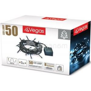 საახალწლო განათება VEGAS 8 რეჟიმი 5 მ 50 ცივი ნათების LED ნათურა