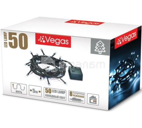 საახალწლო განათება VEGAS 8 რეჟიმი 5 მ 50 ცივი ნათების LED ნათურა საახალწლო განათება VEGAS 8 რეჟიმი 5 მ 50 ცივი ნათების LED ნათურა
