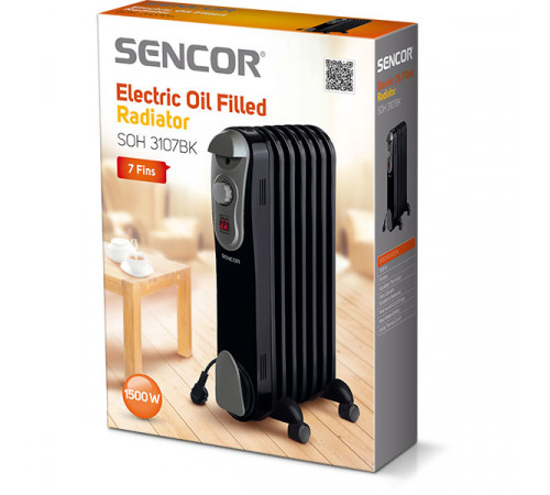 ზეთის რადიატორი SENCOR SOH3107BK ზეთის რადიატორი SENCOR SOH3107BK