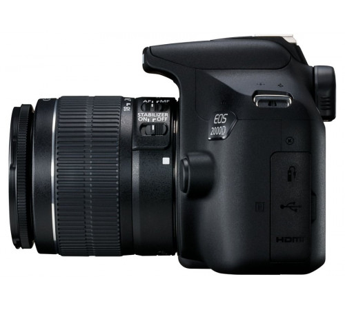 ციფრული კამერა Canon EOS 2000D Black + Lens EF-S 18-55 IS II ციფრული კამერა Canon EOS 2000D Black + Lens EF-S 18-55 IS II