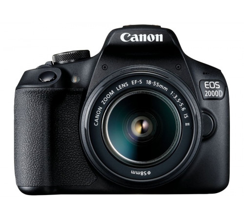 ციფრული კამერა Canon EOS 2000D Black + Lens EF-S 18-55 IS II ციფრული კამერა Canon EOS 2000D Black + Lens EF-S 18-55 IS II