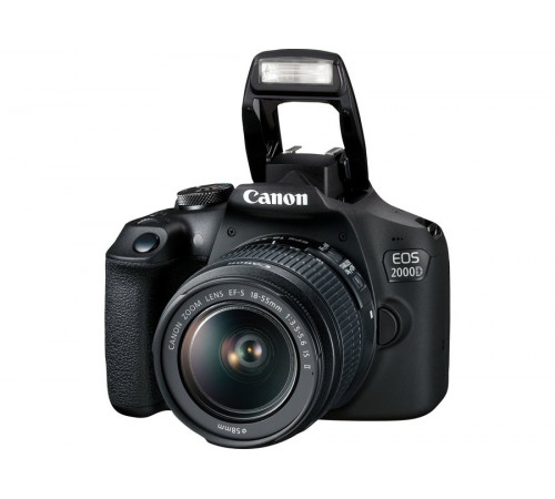 ციფრული კამერა Canon EOS 2000D Black + Lens EF-S 18-55 IS II ციფრული კამერა Canon EOS 2000D Black + Lens EF-S 18-55 IS II
