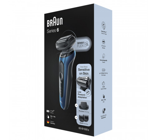 წვერსაპარსი BRAUN 60-B1500s SERIES 6 წვერსაპარსი BRAUN 60-B1500s SERIES 6