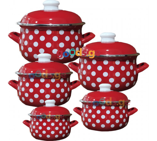 ქვაბების ნაკრები SAVASAN LADYBUG RED ქვაბების ნაკრები SAVASAN LADYBUG RED