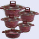 გრანიტის ქვაბები UAKEEN RED 6 PCS 285056