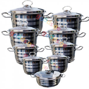 ქვაბების ნაკრები SAFINOX SMALL 9 PCS 18/10 CR