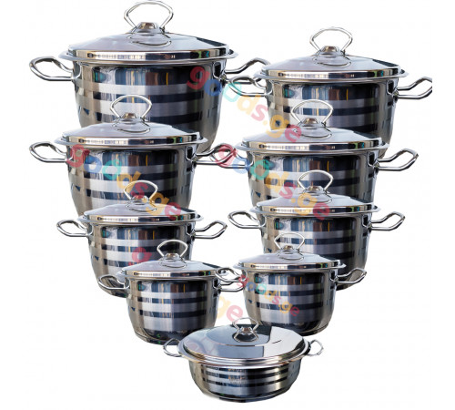 ქვაბების ნაკრები SAFINOX SMALL 9 PCS 18/10 CR ქვაბების ნაკრები SAFINOX SMALL 9 PCS 18/10 CR
