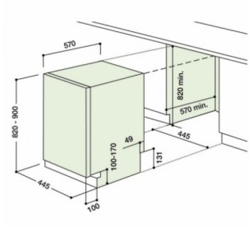 ჭურჭლის სარეცხი ARISTON HOTPOINT LST329AX/HA ჭურჭლის სარეცხი ARISTON HOTPOINT LST329AX/HA