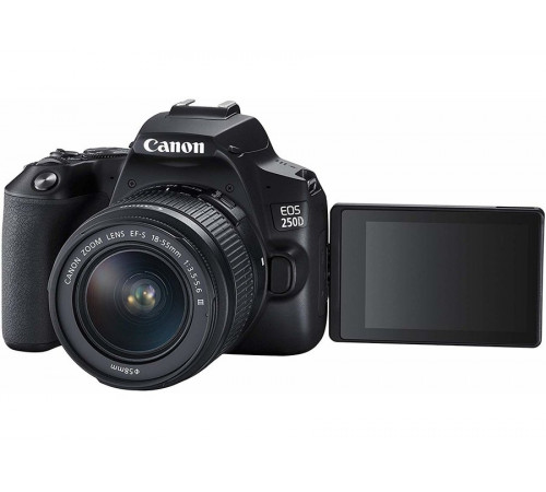 ციფრული კამერა Canon EOS 250D Black + Lens EF-S 18-55 DC III