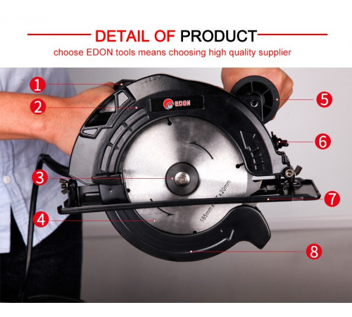 ცერკულარული ხერხი EDON CS-185-68 ცერკულარული ხერხი EDON CS-185-68