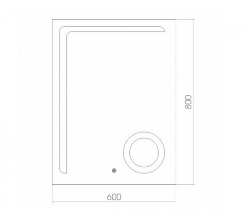 სარკე Silver Mirror Almina 600х800 მმ, სენსორული სარკე Silver Mirror Almina 600х800 მმ, სენსორული