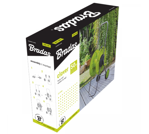 მილის დასახვევი ურიკა Bradas Lime Edition Clover LE-9104 1/2" 50 მილის დასახვევი ურიკა Bradas Lime Edition Clover LE-9104 1/2" 50