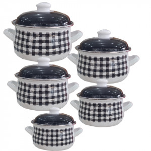 ქვაბების ნაკრები INFINITY BLACK N WHITE  5 PCS