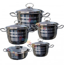 ქვაბების ნაკრები SAFINOX MIDDLE 5 PCS 18/10 CR