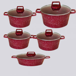 გრანიტის ქვაბები  UAKEEN RED 5 PCS