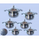 ქვაბების ნაკრები PRANDELLI 6 PCS 18/10 cr