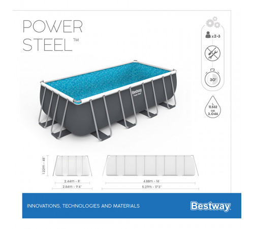 კარკასული აუზი BESTWAY 56670 (488x244x122სმ) კარკასული აუზი BESTWAY 56670 (488x244x122სმ)