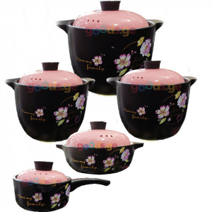 კერამიკული ქვაბების ნაკრები FAMILY ROSE 5 PCS