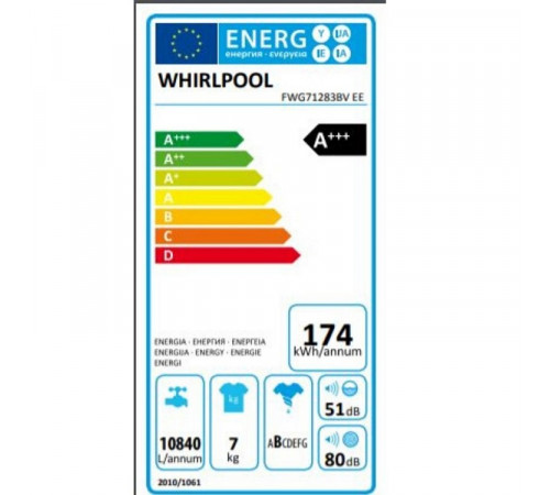 სარეცხი მანქანა WHIRLPOOL FWG71283BV EE სარეცხი მანქანა WHIRLPOOL FWG71283BV EE