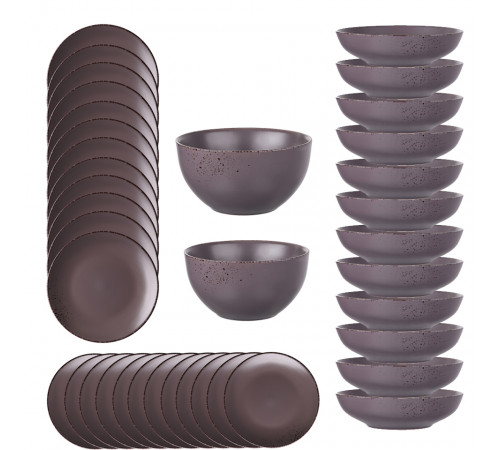 თეფშების ნაკრებები 12 პერსონა ARDESTO LUCCA GREY BROWN 38 PCS თეფშების ნაკრებები 12 პერსონა ARDESTO LUCCA GREY BROWN 38 PCS