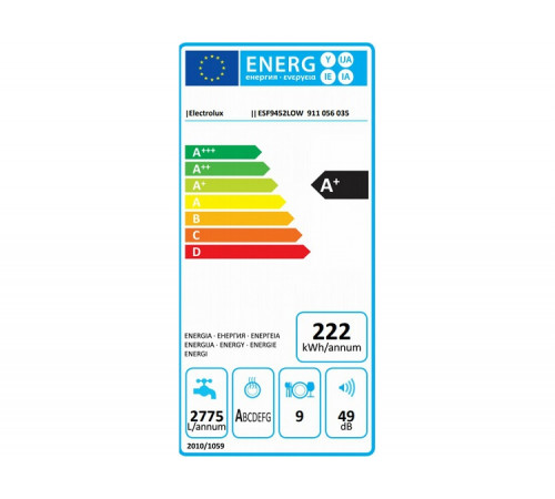 ჭურჭლის სარეცხი მანქანა ELECTROLUX ESF9452LOW ჭურჭლის სარეცხი მანქანა ELECTROLUX ESF9452LOW