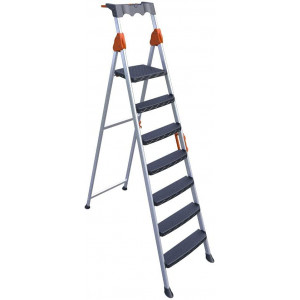 გასაშლელი კიბე MENSA PLUS 6+1 METAL STEP LADDER
