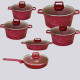 გრანიტის ქვაბები UAKEEN RED 6 PCS