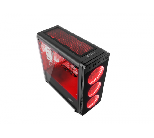 ქეისი Genesis Mid-Tower IRID 300 Black with Red Light ქეისი Genesis Mid-Tower IRID 300 Black with Red Light