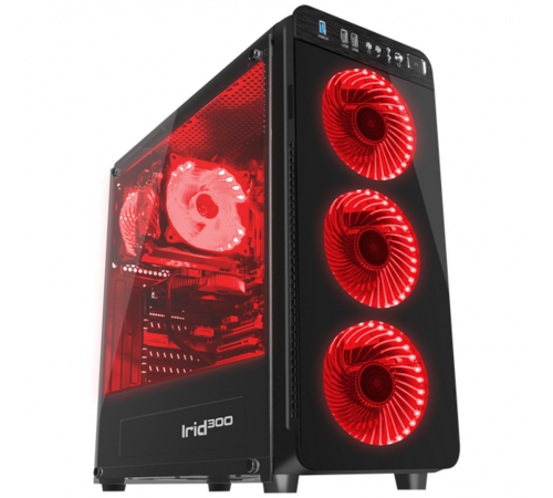 ქეისი Genesis Mid-Tower IRID 300 Black with Red Light ქეისი Genesis Mid-Tower IRID 300 Black with Red Light