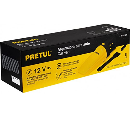 მანქანის მტვერსასრუტი PRETUL ASP-12V-P 12V მანქანის მტვერსასრუტი PRETUL ASP-12V-P 12V