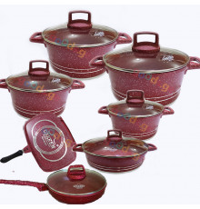 გრანიტის ქვაბები  UAKEEN RED 7 PCS VK-20