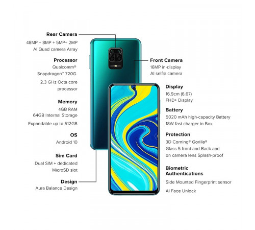 მობილური ტელეფონი XIAOMI Redmi Note 9C მობილური ტელეფონი XIAOMI Redmi Note 9C