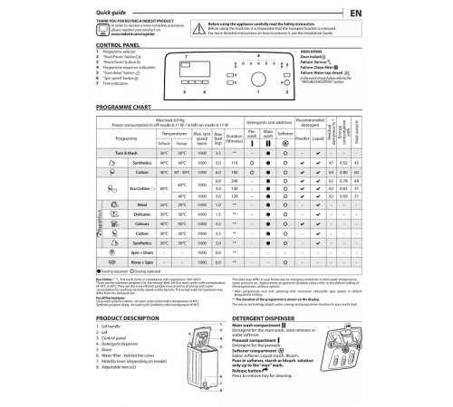 სარეცხი მანქანა INDESIT BTW D61053 (EU) სარეცხი მანქანა INDESIT BTW D61053 (EU)