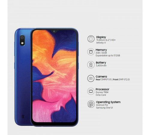 მობილური ტელეფონი SAMSUNG A015F Galaxy A10 2GB/16GB LTE Duos Blue მობილური ტელეფონი SAMSUNG A015F Galaxy A10 2GB/16GB LTE Duos Blue
