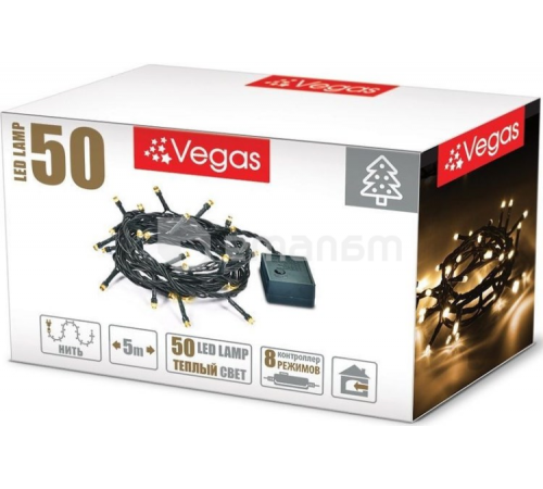საახალწლო განათება VEGAS 8 რეჟიმი 5 მ 50 თბილი განათების LED ნათურა საახალწლო განათება VEGAS 8 რეჟიმი 5 მ 50 თბილი განათების LED ნათურა