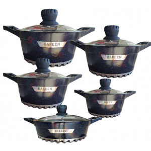 გრანიტის ქვაბები  UAKEEN DARK BLUE 5 PCS
