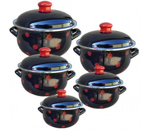 ქვაბების ნაკრები SAVASAN ENAMEL KITCHENWARES BLACK ქვაბების ნაკრები SAVASAN ENAMEL KITCHENWARES BLACK