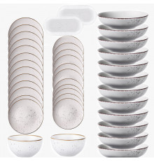 თეფშების ნაკრებები 12 პერსონა ARDESTO BAGHERIA MISTY WHITE 40 PCS