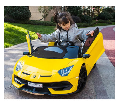 საბავშვო ელექტრო მანქანა LAMBORGINI AVENTADOR SX2028 YELLOW საბავშვო ელექტრო მანქანა LAMBORGINI AVENTADOR SX2028 YELLOW