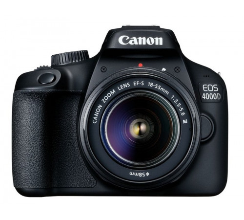 ციფრული კამერა Canon EOS 4000D Black + Lens EF-S 18-55 DC III