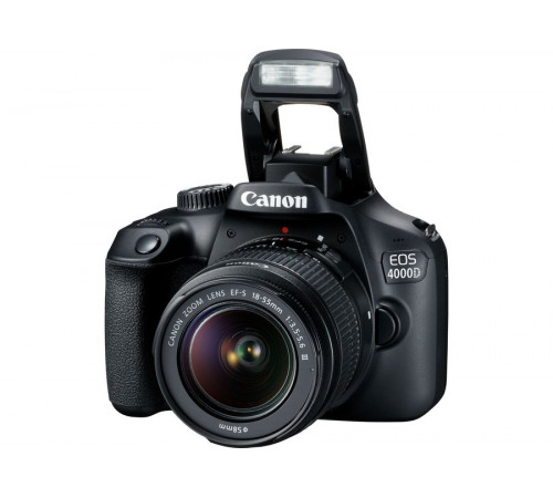 ციფრული კამერა Canon EOS 4000D Black + Lens EF-S 18-55 DC III