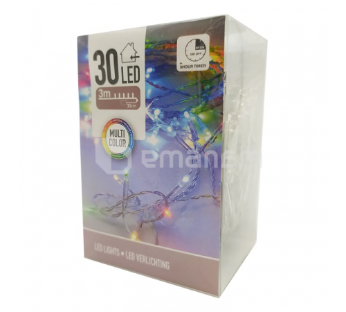 გირლანდა საახალწლო AXS300240 30 LED multi color 3 მ გირლანდა საახალწლო AXS300240 30 LED multi color 3 მ